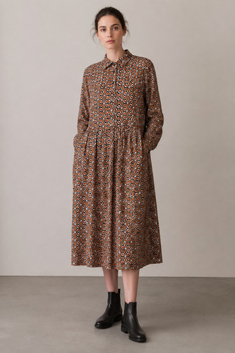 Abito camicia midi stampa