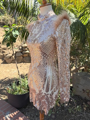 Abito piuma con paillettes - abito,