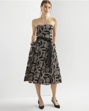 Abito MIDI ricamato nero e