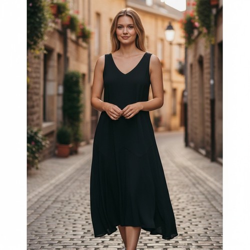 Abito midi senza maniche con