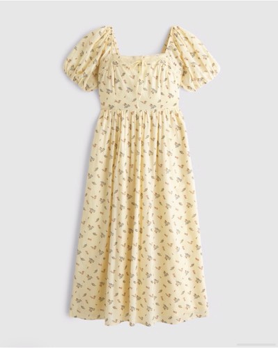 Abito midi giallo - , floreale