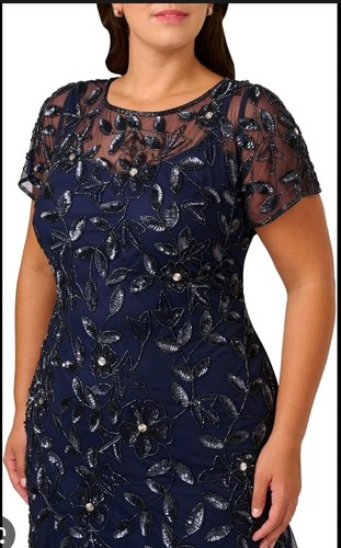Abito glamour con perline - , blu