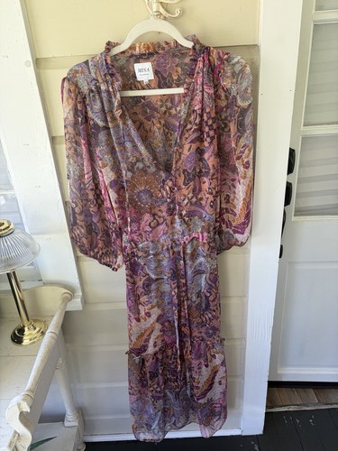 Maxi abito rosa floreale misa - floreale,