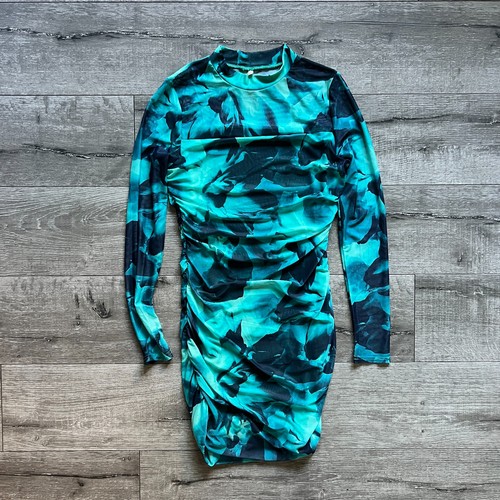 Mini abito blu teal verde - blu,
