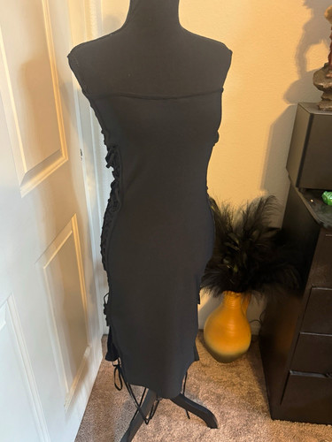 Vestito donna nero tinta unita