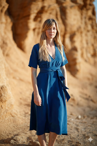 Abito donna blu - , midi