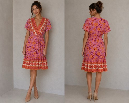 Abito zesica boho floreale - abito,